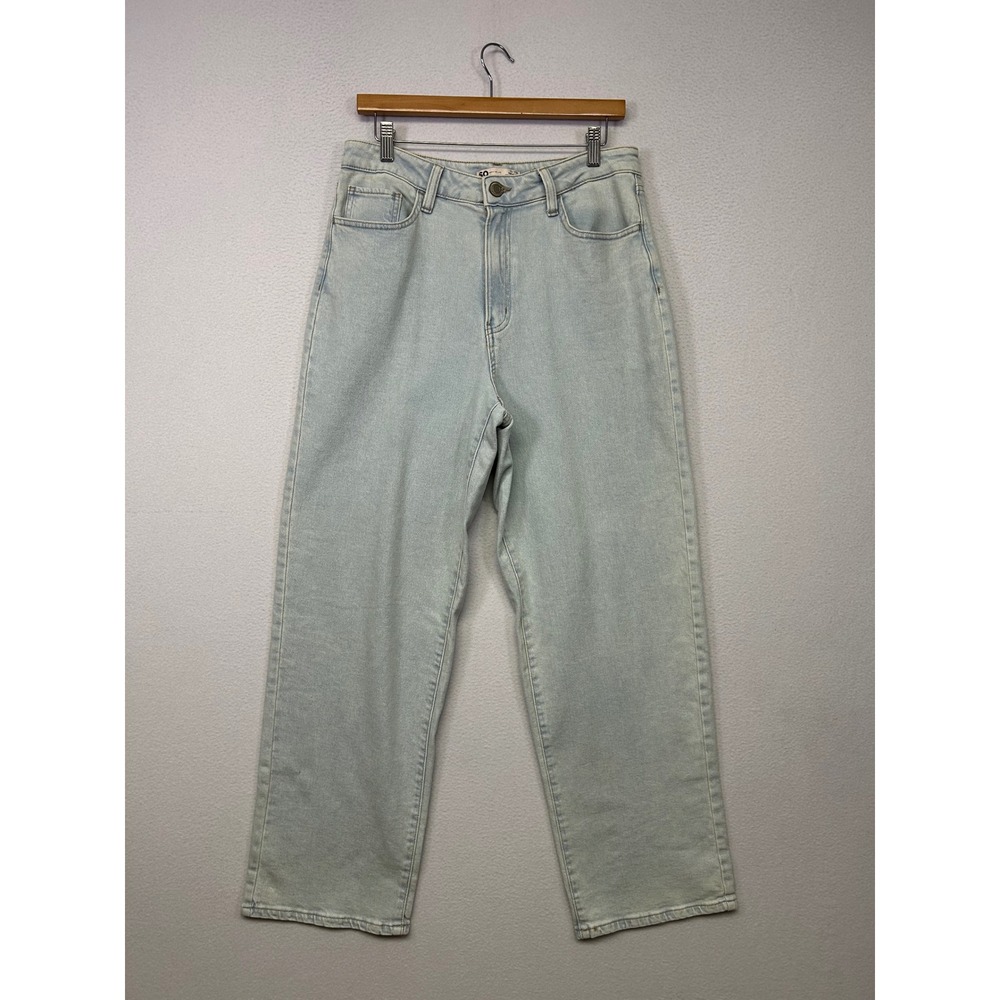 90s Y2K Retro SO Women 13/31W Light Wash Highest Rise Baggy Dad Jean